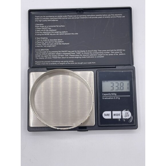 Vintage Sterling Silver & Gold Vermeil Panel Bangle Bracelet 925 Floral Motif - Picture 5 of 7